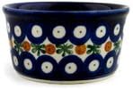 Polmedia Polish Pottery Ramekin Bowl 4-inch - Mosquito Pattern Handmade in Boleslawiec Poland by Ceramika Artystyczna + Certificate of Authenticity