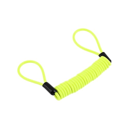 MultiAccesorios Cable Recordatorio Antirrobo para Disco de Freno – Compatible con Candado de Moto, Scooter o Bicicleta – Cable Enrollado de Seguridad para Vehículos de Dos Ruedas – 120 cm (Amarillo)