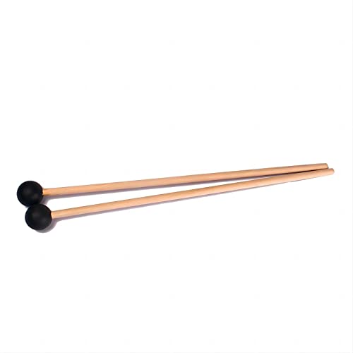 Bell Mallets Glockenspiel Sticks, Rubber Xylophone Mallet Percussion With Wood Handle, 15 Inch Long,Black #TOP2