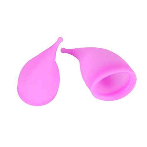 Menstruationstassen-Set, wiederverwendbar, aus Silikon, für Damen, bequeme Hygiene – Alternative zu Tampons und Stoffbinden (lila)
