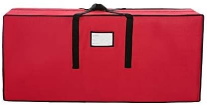 Sattiyrch Christmas Tree Storage Bag,Fits Up to 6 ft Tall Artificial Tree,Heavy Duty 600D Canvas Red Christmas Tree Storage Container with Sleek Dual Zipper and Durable Handles,45" x 15" x 20"