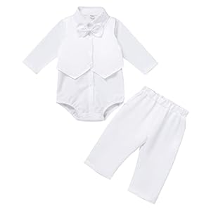 Baby Boys Baptism Christening Outfit Bowtie Romper Waistcoat Shorts Pants Wedding Party Formal Ring Bearer Tuxedo Suit