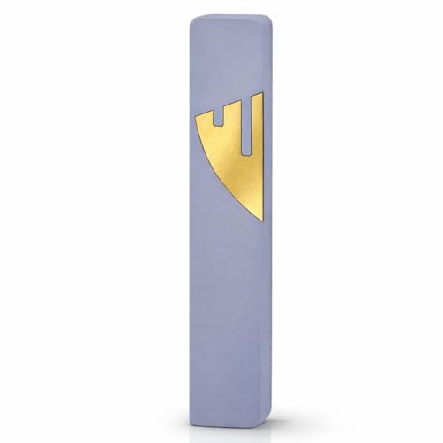 Mezuzah Case – Shin-Shaped Design Black Aluminum, up to 6