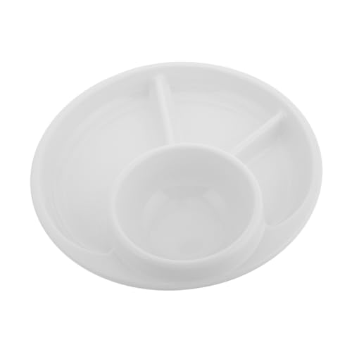 SOLUSTRE Japanese Style Divided Dinner Plates Boys and Girls Porcelain Plates Reusable Dinnerware Section Dessert Platter