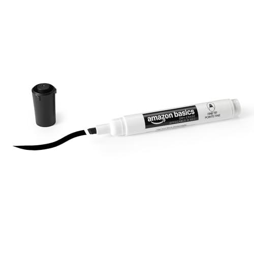 Image of Amazon Basics Low-Odor Dry Erase Whiteboard Markers, Chisel Tip, Quick-Dry, Black, 36-Pack