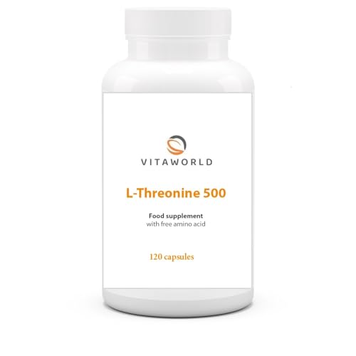 Vita world L-Threonine 500mg l 120 Capsules l Essential Amino Acid l Vegan l no aunwanted additives l Made in Germany