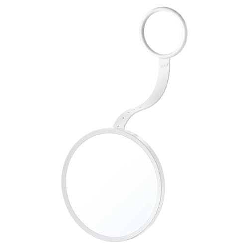 Image of TAILI Shower Mirror Fogless for Shaving, Silicone Fog Free Hanging Mirror for Travel Camping, Shower Accessories, Bathroom Accessories,Shatterproof - Gifts for Men, Women,White