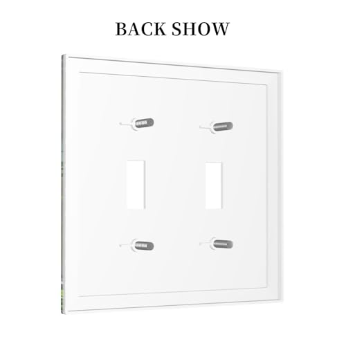 Decorative Switch Covers Plate Window Beach Seascape View Green Leaves 2 Gang Wall Plate Oversized Double Toggle Light Switch Plate Wall Cover Plate Faceplate for Bedroom Home Decor