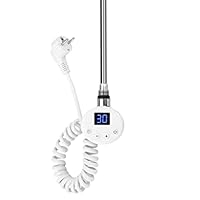 EMKE Heizstab mit Thermostat für Badheizkörper 900W, Heizpatrone aus Edelstahl für Heizkörper Handtuchheizkörper Handtuchwärmer Elektrisch Weiß