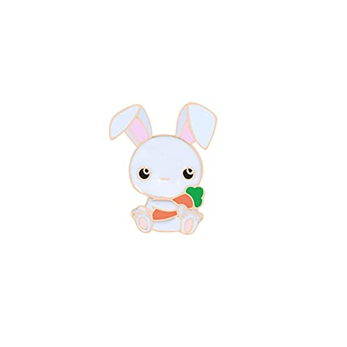 Broche Carotte émail lapin pour accessoiriser un col de veste