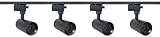 JWJ Lampara Riel Led 7W Kit 4 Lamparas Col. Negro Luz Cálida, Cabezales de Luz Giratorios Flexibles, Foco de Techo de 4...
