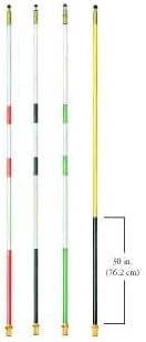 5' Striped Regulation Fiberglass Flagsticks from Set of 9