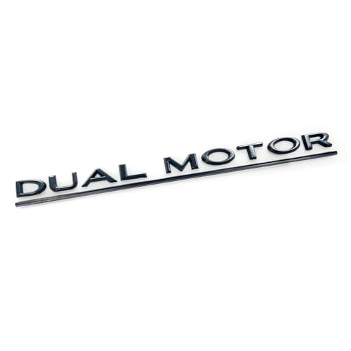 Image of Metal Dual Motor Emblem Badge 3D Letters Sticker Compatible with Tesla Model 3 /Y /X /S Accessories (Matte Black)