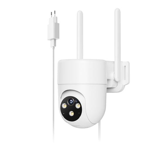NUASI 4G LTE Cámara Vigilancia Exterior Grabación 24/7 con Tarjeta SIM, 360° PTZ Cámara IP con Detección Humana AI e Visión Nocturna Colorida, Audio Bidireccional