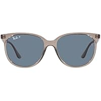 Ray-Ban Rb4378, Gafas para Mujer, Gris Transparente/Azul Oscuro polarizado