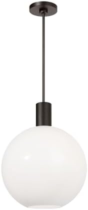 Scott Living 1-Light Colewood Modern Kitchen Pendant Midnight Black DJP1181MBK, Kitchen Island Lighting for Home Decor, Hanging Lamp Pendant Light for Kitchen Decor, Elegant Ceiling Light Fixture