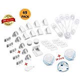 Cabinet Locks Child Safety [UPGRADED] 49Pcs Magnetic Invisible Design Baby Proofing, No Tools Drilling, Baby Proofing Cabinets For Doors, Cabinet, Drawers, Appliances, Toilet Seat, Fridge and Oven