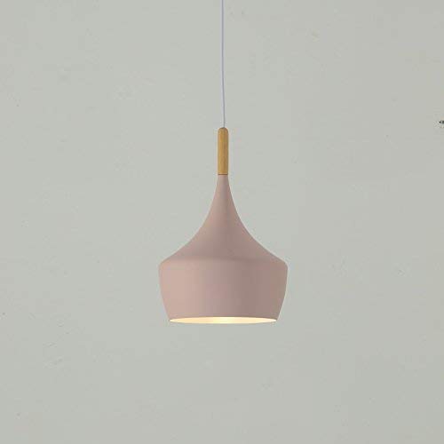 Lámpara colgante rosa de 24cm GZZ para iluminación de comedor y bar moderno