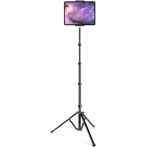elitehood iPad Stand Floor, 65 inch Height Adjustable iPad Tripod Holder, 360° Rotating iPad Tripod Stand for iPad Mini, iPad Air, iPad Pro, Kindle, Switch, Smartphones, and All 4.7" to 12.9" Devices Cover
