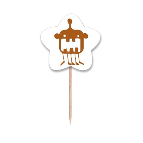 Alien creature cupcake picks avec cure-dents en bois rigide et stable