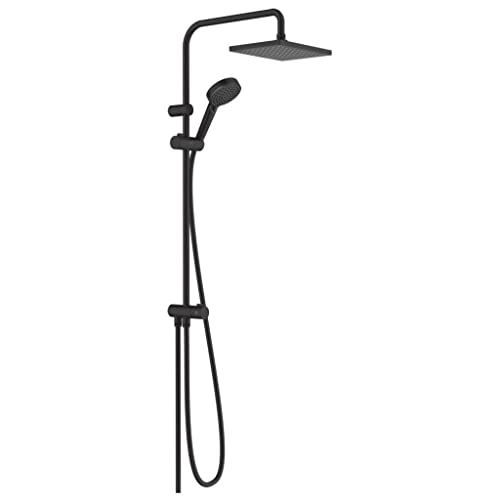 hansgrohe colonne de douche Vernis Shape, sans robinetterie, pour la renovation, douche de tête 230 x 170 mm avec 1 jet, noir mat, 26282670