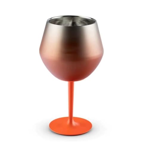 Taça Térmica Inox 2 em 1, 400ml, Copo ou Taça com Haste Removível, Isolamento a Vácuo, Elegante (LARANJA)