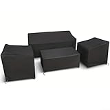 Photo Gallery pumixiy set di coperture per mobili da giardino in tessuto oxford 420d, protezione impermeabile, con coulisse e protezione per fibbia, nero, 4 pezzi (nero 200d) Photo Gallery pumixiy set di coperture per mobili da giardino in tessuto oxford 420d, protezione impermeabile, con coulisse e protezione per fibbia, nero, 4 pezzi (nero 200d)