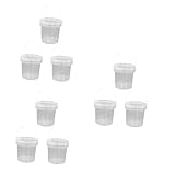 HOLIDYOYO 9 Pcs Ice Cream Bucket Jam Lid Freezer 3 Gallon Bucket Container Cocktail Safe Cover Yogurt Plastic, 13.3X12.6X12.6CM, Transparent, 3515NYU9J54332T20LUO5KSVD