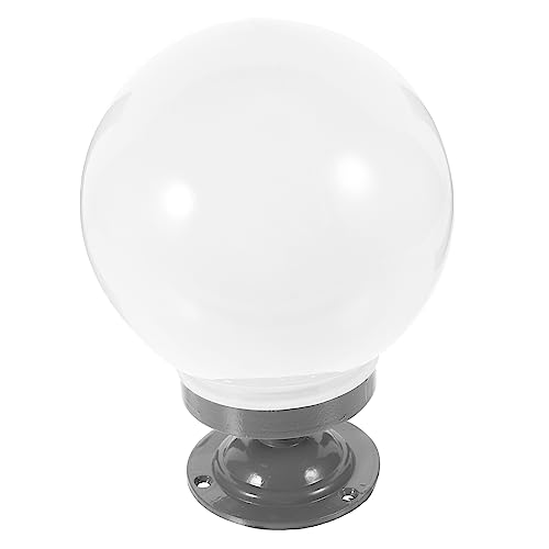 BESTonZON Pantalla Lámpara Bola Acrílica Post Exterior Para Jardín Patio Farola Cubierta Luminaria Portátil