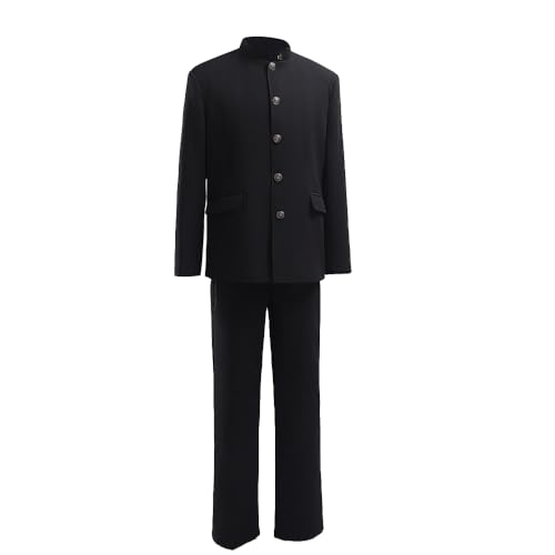 SBluuCosplay Japanese School Uniform Cosplay Costume Black Jacket and Pants (X-Large)