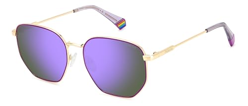 POLAROID Unisex PLD 6214/S/X Sunglasses, Gold Purple, 56, Gold Purple, 56