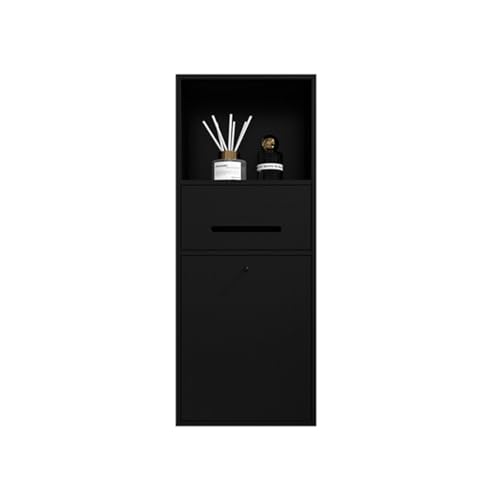 QUSYZD Waterproof Recessed Shower Niche with Tilting Design & Built-in Trash Can Alcove for Organized Bathroom & Kitchen Storage Solutions,Black-23x60x12.5cm