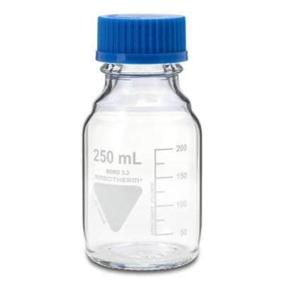RS PRO Polypropylen Laborflasche 250ml, Ø 70 mm Vorratsflasche Weithalsig, Packung a 10 Stück