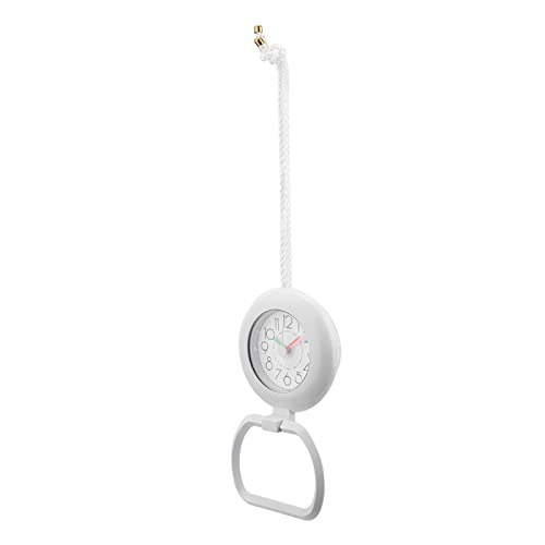 BuyWeek Badezimmeruhr, wasserdichte Duschuhr mit Doppeltem Verwendungszweck Hängende Baduhr Tischuhr für Badezimmer, Küche, Heimdekoration(Weiß)