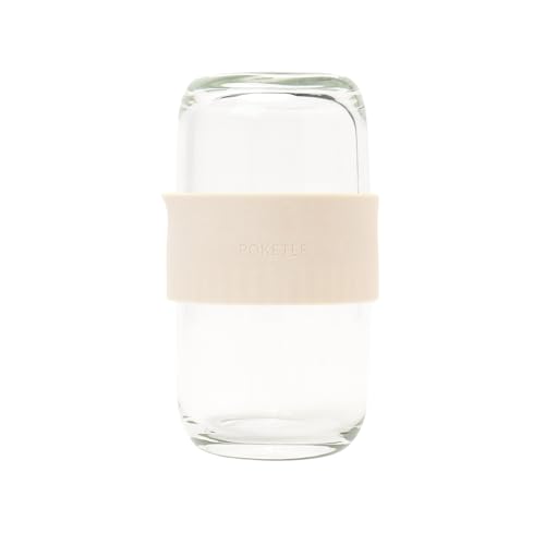 IPPINKA Poketle Minimal Glass Tea Set - 120 ml - Borosilicate Glass with Ivory Silicone Sleeve - Dishwasher-safe - Designed in Japan by IPPINKA - Used condition - US$33.66