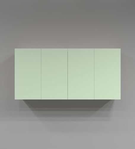 Image of SPECIALITY PANELS 4 Door Wall Cabinet with UV Profile Shutter | Wall Mounted Storage Cabinet for Kitchen Bathroom Living Room | Wooden Wall Cabinet Organizer Light Pista Finish DIY Assembly