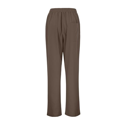 Pantalon de jogging ample en lin avec poches et taille élastique