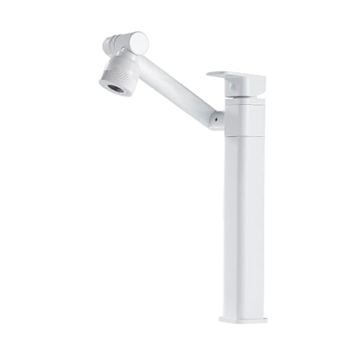 Mitigeur de lavabo rotatif blanc MOCHAMIK monotrou bas pour salle de bains