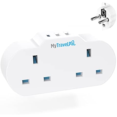 UK to Europe Travel Adapter With USB & USB-C | MyTravelPal® 2 Way European Travel Adaptor Plug | Double UK to EU Plug Adapter For Germany France Spain Portugal Iceland Greece & More Cover