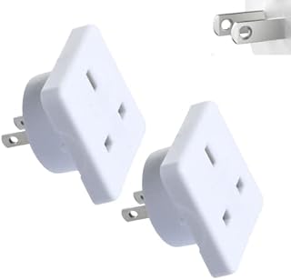 LOYAL 21G ( 2 Pack ) UK to US Plug Adaptor, Adapter UK to USA with 730 Days Warranty Type G UK to USA Travel Plug Adapter