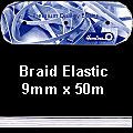 Polyester élastique blanc 9mm ruban couture mercerie 50M
