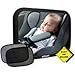 Baby Car Mirror for Back Seat (Fully Assembled) - BONUS Pair of Sunshades, Baby on Board Sign, & Microfiber Cleaning Cloth - LIFETIME WARRANTY