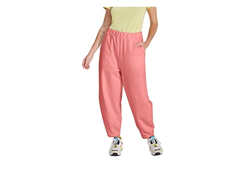 Calça Básica De Moletom Feminina Cintura Alta Slouchy Rosa M