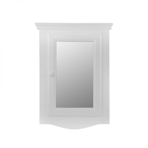 Renovators Supply Manufacturing White Corner Wall Mount Medicine Cabinet with Mirror Wooden Bathroom Storage 27 X 20 Inches Double Shelf Storage Cabinet Pre-Assembled with Hardware
