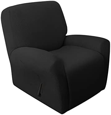 molasofa Recliner Chair Covers for Reclining Chair, Non Slip Soft One Piece Recliner Stretch Sofa Slipcover,Furniture Protector Couch Soft with Pockets, Washable(Recliner,Black)