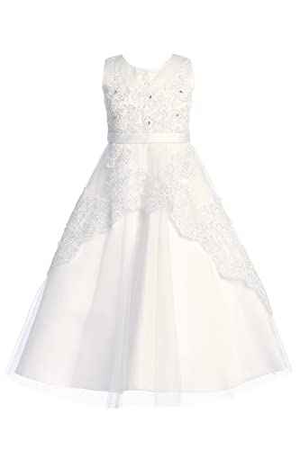 Pink Princess First Communion Dress for Girls - 1st Holy Communion Dresses - White Baptism LDS Vestidos Primera Comunion