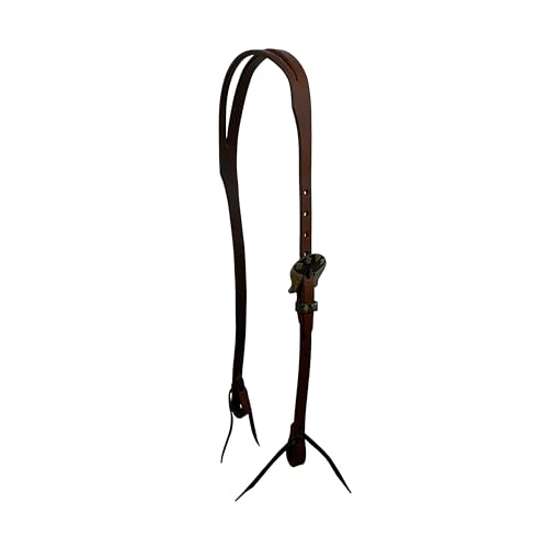 Showman Leather Split Ear Headstall w/Cowboy Gambler Buckle