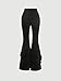 GORGLITTER Women's Lace Gothic Pants Y2K Fall Velvet Goth Bell Bottom Festival Halloween Renaissance Rave Flare Pants Black Medium