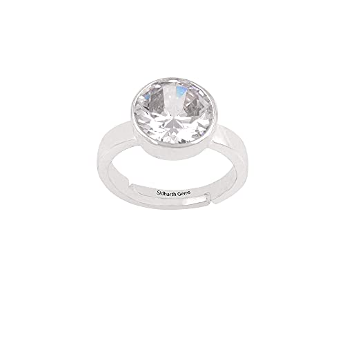 Bague en argent avec zircon blanc de qualité naturelle pour l'astrologie védique