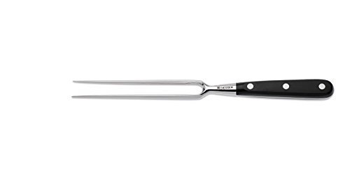 Giessercrutch fork, 15 cm blade length, black handle, your indispensable helper for professional carving and serving pieces of meat of all kinds